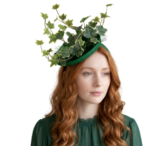 Green Ivy Leaf Fascinator Hat Botanical Statement Headpiece