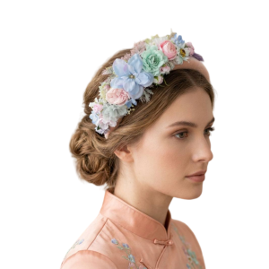 Pastel Floral Headband Romantic Garden Flower Statement Hair Accessory