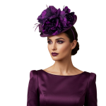 Purple Floral Fascinator Hat Oversized Flower Statement Headpiece