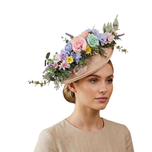 Pastel Garden Floral Fascinator Hat Romantic Flower Statement Headpiece